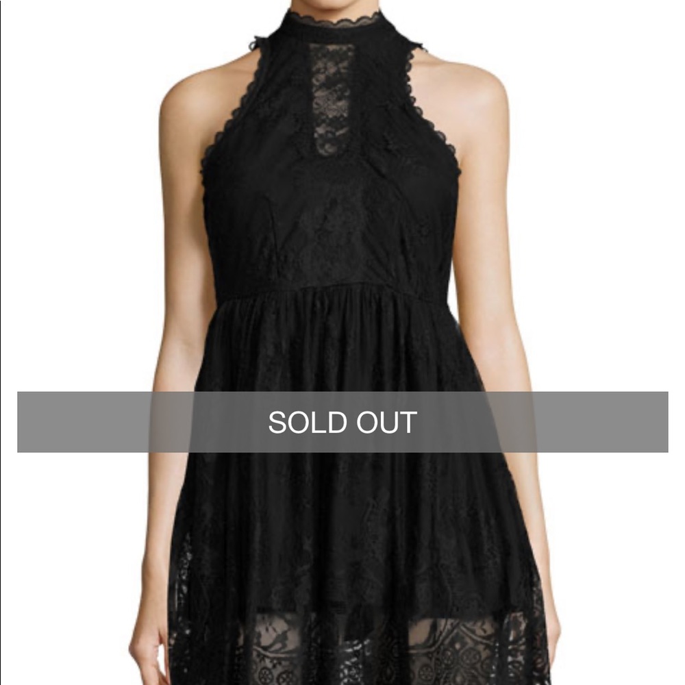 Neiman Marcus On the Road Black Lace Halter Dress - Picture 2 of 8